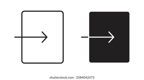Sign out icon set in thin line. vector illustrations for web