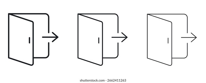 Ícone de saída design de linha simples - Ilustração de vetor simples
