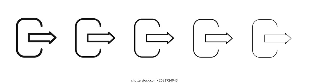 Signo de la ilustración del conjunto del contorno del Vector del icono