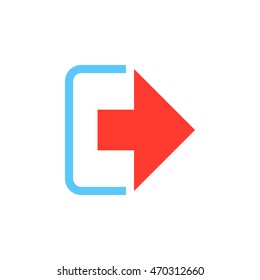 Sign out icon vector, solid logo illustration, colorful pictogram isolated on white
