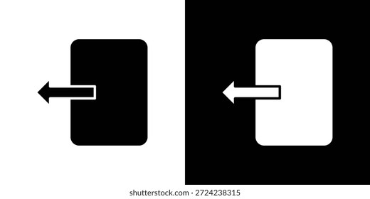 Sair ícones conceito de vetor plano. Ilustrações em preto e branco
