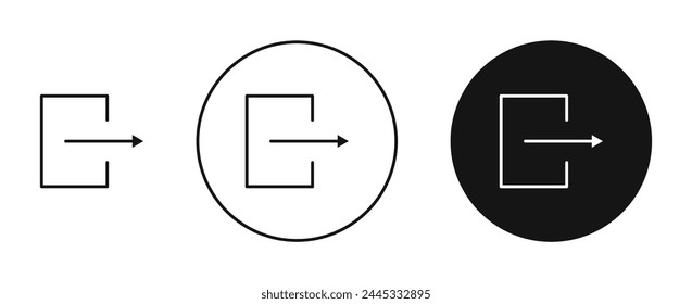 Sign Out Line Icon Set for UI Designs. Exit, Quit Vector Icon. Output Sign for UI Designs. Account Logout Vector Icon.