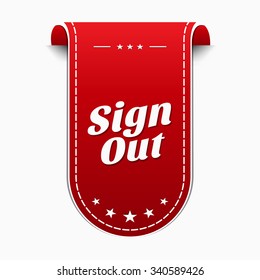 Sign Out Red Vector Icon Design