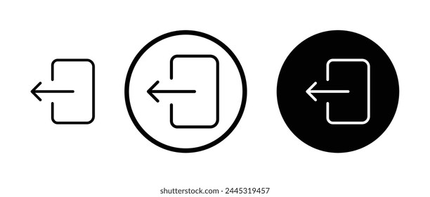 Sign Out Vector Icon Set Suitable for Apps and Websites UI Designs. Exit, Quit Icon. Output Sign. Account Logout Line Icon Suitable for Apps and Websites UI Designs.