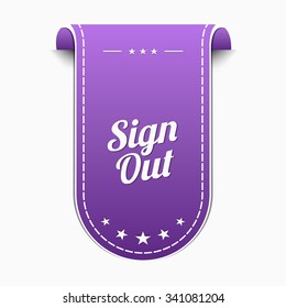 Sign Out Violet Vector Icon Design