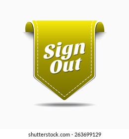 Sign Out Yellow Vector Icon Design