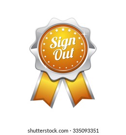 Sign Out Yellow Vector Icon Design