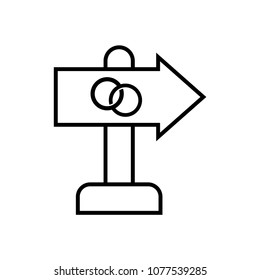 Sign. Outline. Wedding Vector Flat Icon . Flat design
