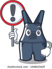 With sign overalls isolated with in the mascot
