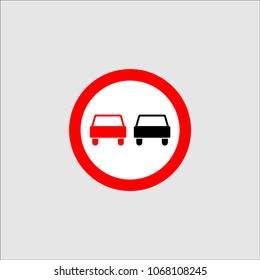 Sign overtaking prohibited vector