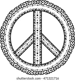 Sign Pacifist Peace Symbol Drawn By Stock Vector (Royalty Free ...