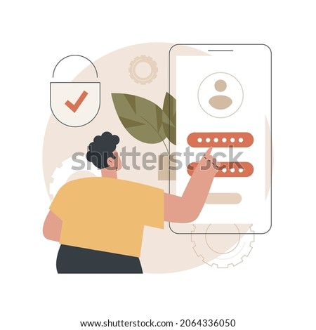 Sign in page abstract concept vector illustration. Enter application, mobile screen, user login form, website page interface, UI, new profile registration, email account abstract metaphor.