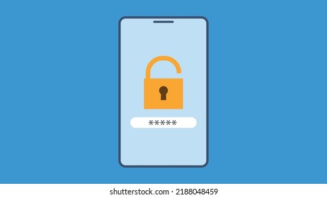 Sign in page on smartphone screen. Hand hold smartphone,  Modern concept for web banners, web sites, infographics. Creative flat design vector illustration