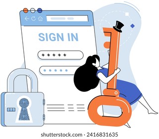 Registrar ilustración vectorial de página. Crear cuenta permite a los usuarios acceder a los servicios en línea La metáfora de la página de suscripción significa iniciar un viaje digital Los usuarios deben completar el formulario de registro