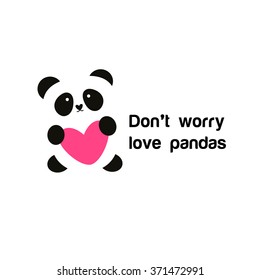 Sign of the panda with the heart - the idea for the poster for animal protection. Do not worry - love pandas.