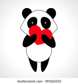 Sign of the pandas with the hearts - the idea for the card for Valentine`s day. Love you!