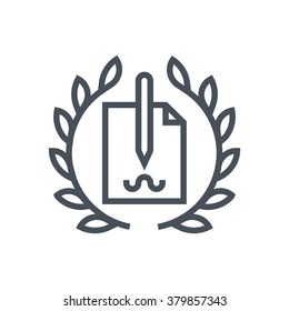 Sign paper, law icon suitable for info graphics, websites and print media and  interfaces. Line vector icon. Human face, head, line vector icon.