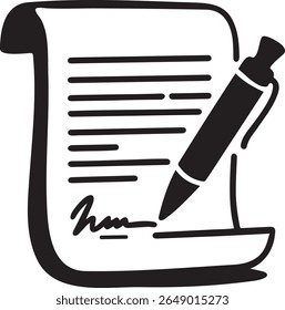 Sign paper, signature, pen, letter, application, Sign paper vector, Sign paper icon, signature vector, signature icon, letter writing, office, paragraph writing, sign symbol, note paper, aggreement
