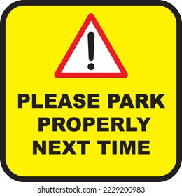Sign Park Properly Yellow Background