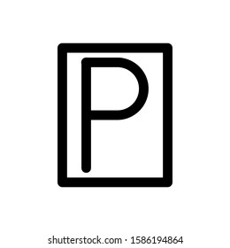 sign parking icon with line style