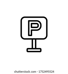 Sign, parking icon. Simple line, outline vector elements of shopping center icons for ui and ux, website or mobile application