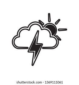 sign of partial thunderstorm icon. Element of Weather for mobile concept and web apps icon. Outline, thin line icon for website design and development, app development