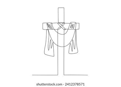 Sign of passing on Palm Sunday celebration. palm Sunday one-line drawing