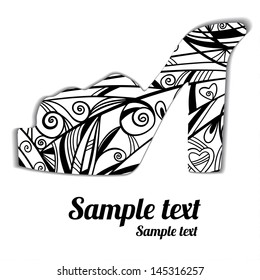Sign pattern shoes silhouette isolated. Abstract design logo. Logotype art - vector