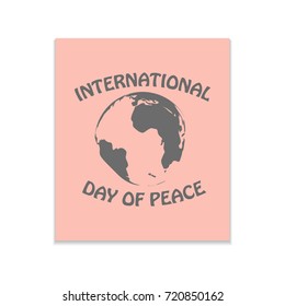 Sign of Peace  Vector black icon on color sticker. Material design