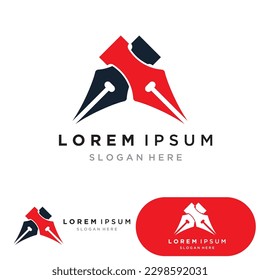 Plantilla de logotipo de la pluma de firma Ilustración del vector