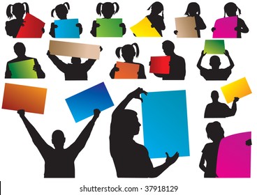 Sign people. Color set. Vector illustration
