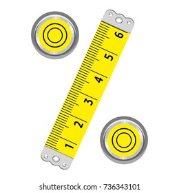 Sign percent ruler icon. Cartoon illustration of sign percent pencil vector icon for web