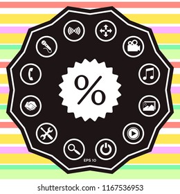Sign, percent symbol discount icon
