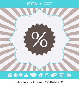 Sign, percent symbol discount icon. Graphic elements for your design