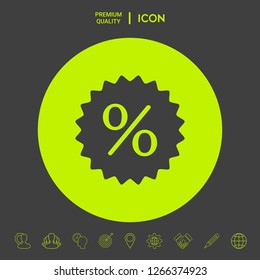 Sign, percent symbol discount icon. Graphic elements for your design