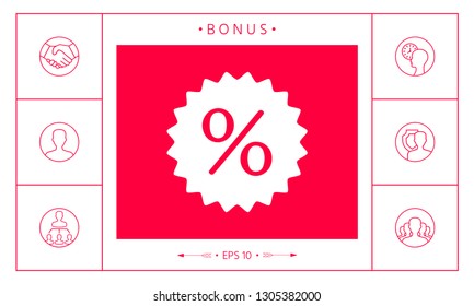 Sign, percent symbol discount icon. Graphic elements for your design