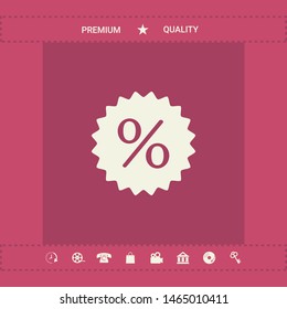 Sign, percent symbol discount icon. Graphic elements for your design