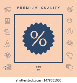 Sign, percent symbol discount icon. Graphic elements for your design