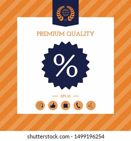 Sign, percent symbol discount icon. Graphic elements for your design
