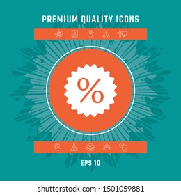 Sign, percent symbol discount icon. Graphic elements for your design