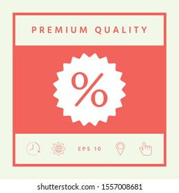 Sign, percent symbol discount icon. Graphic elements for your design
