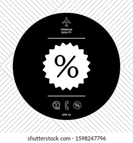 Sign, percent symbol discount icon. Graphic elements for your design