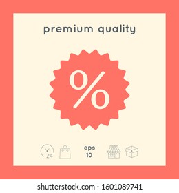 Sign, percent symbol discount icon. Graphic elements for your design