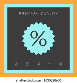 Sign, percent symbol discount icon. Graphic elements for your design
