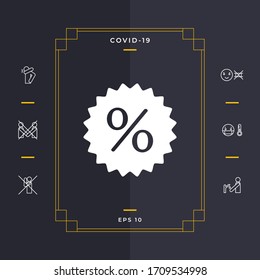 Sign, percent symbol discount icon. Graphic elements for your design