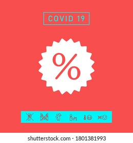 Sign, percent symbol discount icon. Graphic elements for your design