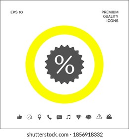 Sign, percent symbol discount icon. Graphic elements for your design