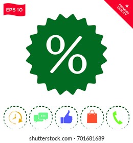 Sign, percent symbol discount icon