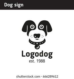 Sign of a pet, dog's face, for a store or a veterinary hospital