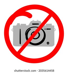 The sign of photography is forbidden, hand drawn